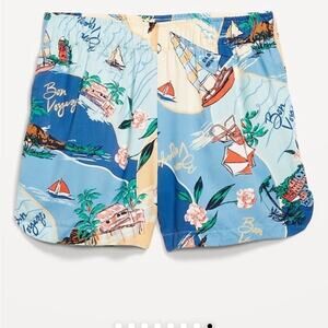 Old Navy beach scene High-Waisted Crinkle Gauze Shorts